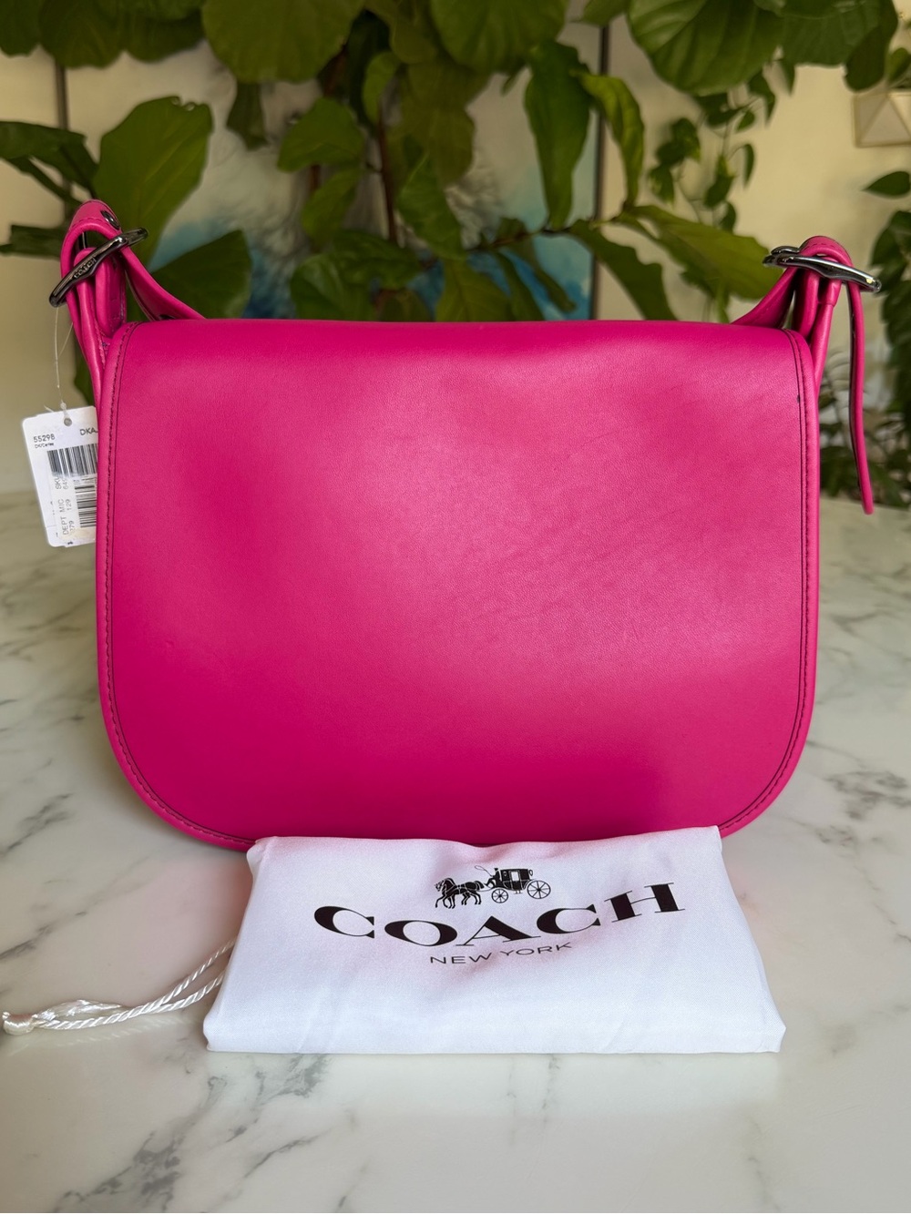 NWT Coach Limited Edition Patricia 55298 Saddle Crossbody Bag Cerise Pink